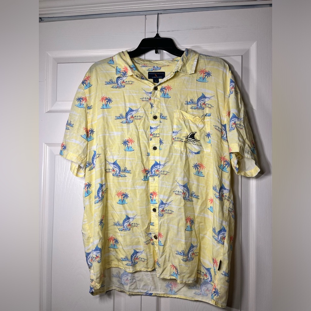 Margaritaville Men's Island Reserve Print Hawaiian Aloha Beach Shirt Size XL